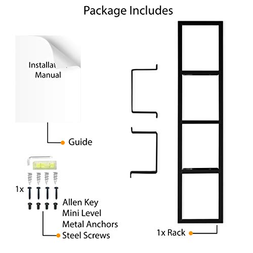 Image of You Have Space CD DVD Storage Shelf for Wall, 34 Inch Cube Storage Media Shelf and Video Game Organizer, Metal Black Wall Shelf