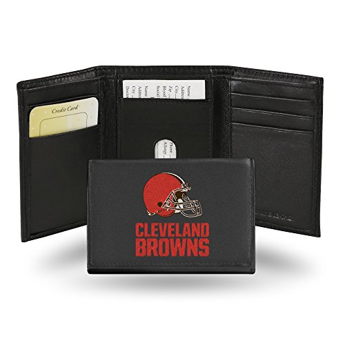 Image of Rico Industries NFL Embroidered Genuine Leather Tri-fold Wallet 3.25 inch x 4.25 inch - Slim
