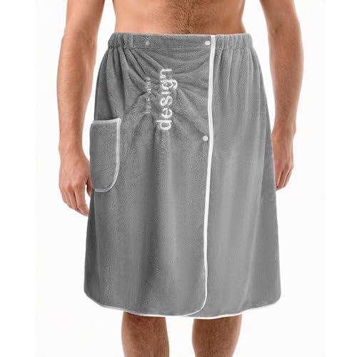 IETWATE Coral Velvet Spa Towel Grey 65 x 140 cm