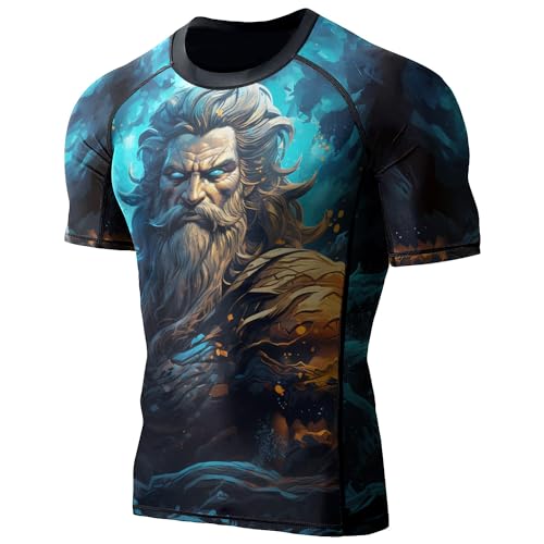 Short Sleeve Rash Guard Men, Stretchable Fabric Rash Guard Jiu Jitsu Gift On Birthday Breathable Fabric