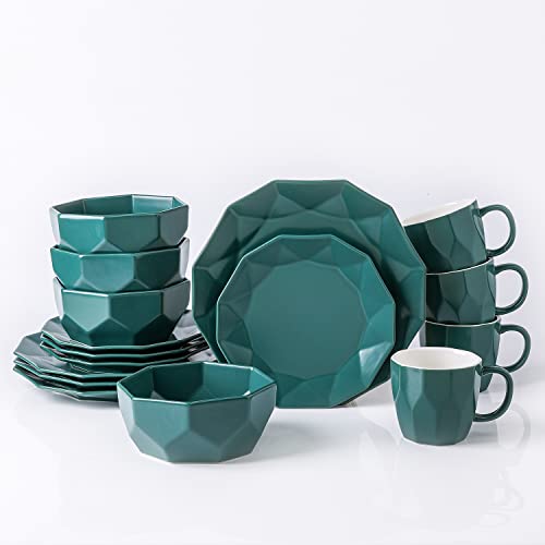 Stone Lain Jamie Porcelain Dinnerware Set, 16-Piece Service For 4, Green #TOP1