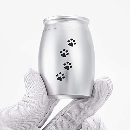 Image of Small Urns for Pet Ashes,Silver Mini Urn for Dog /Cats Ashes | 2.67 Inches Pet Keepsake Urn for Fur, Hair, Whiskers or Ashes,Pet Memorial Gift for Loss of Dog or Cat