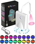 Maraiss Motion-Activated Toilet Seat Light Sensor, Rechargeable Projectable LED Toilet Light with 12 Colors, Waterproof Washroom Night Light for Men Women