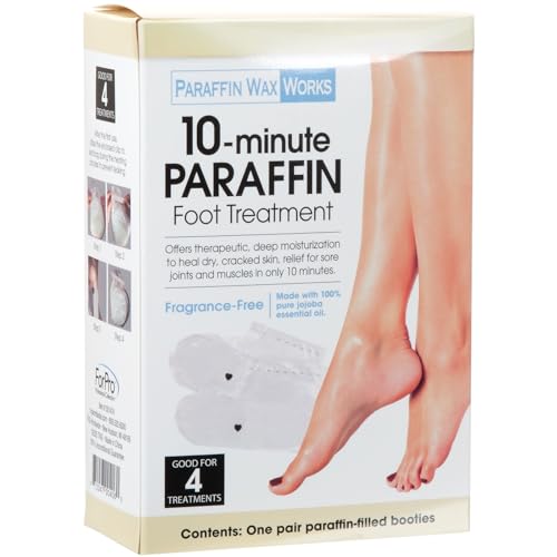 Paraffin Wax Works 10-Minute Paraffin Foot Treatment, Fragrance-Free, Spa and Home Treatment Booties, One-Pair