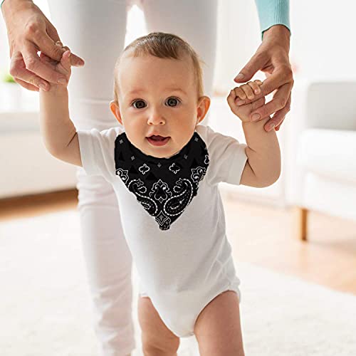 Lnglat 3-Pack Baby Bandana Drool Bibs For Boys And Girls With Adjustable Snaps, Organic Cotton Soft And Absorbent Toddler Baby Paisley Pattern Bibs For Drooling And Teething #TOP3