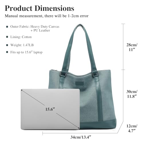 BAIGIO Laptop Tote Bag for Women 15.6 Inch Lightweight Travel Canvas Tote Bag Purse Large Teacher Work Shoulder Bags Handbag2