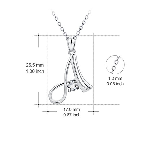 Yfn Initial Necklace Sterling Silver Letter A Alphabet Pendant Necklace Jewelry For Women Teen Girls #TOP2