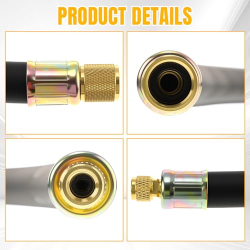 Saysurey HVAC Refrigerant Charging Vacuum Hose, 6 ft, 800 PSI Working, 4000 PSI Burst, High-Flow for HVAC Evacuation and Recovery, 20 Microns Rated, Gasket Required Not Included(1/2" to 1/4" Fittings) by Saysurey - Image 4