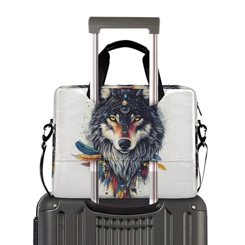 Bolso maletín para portátil ALAZA Boho Wolf 13-15.6 pulgadas miniatura 3