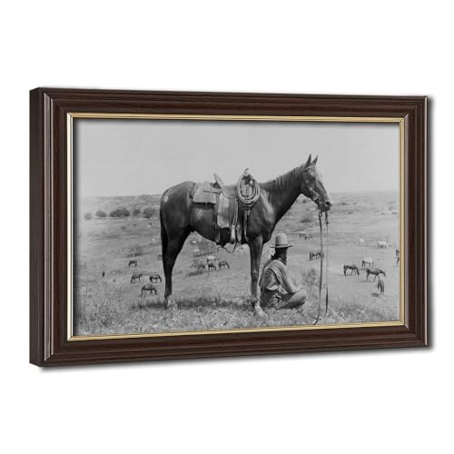Poster cowboy Texas Country photographie 1910 déco murale vintage