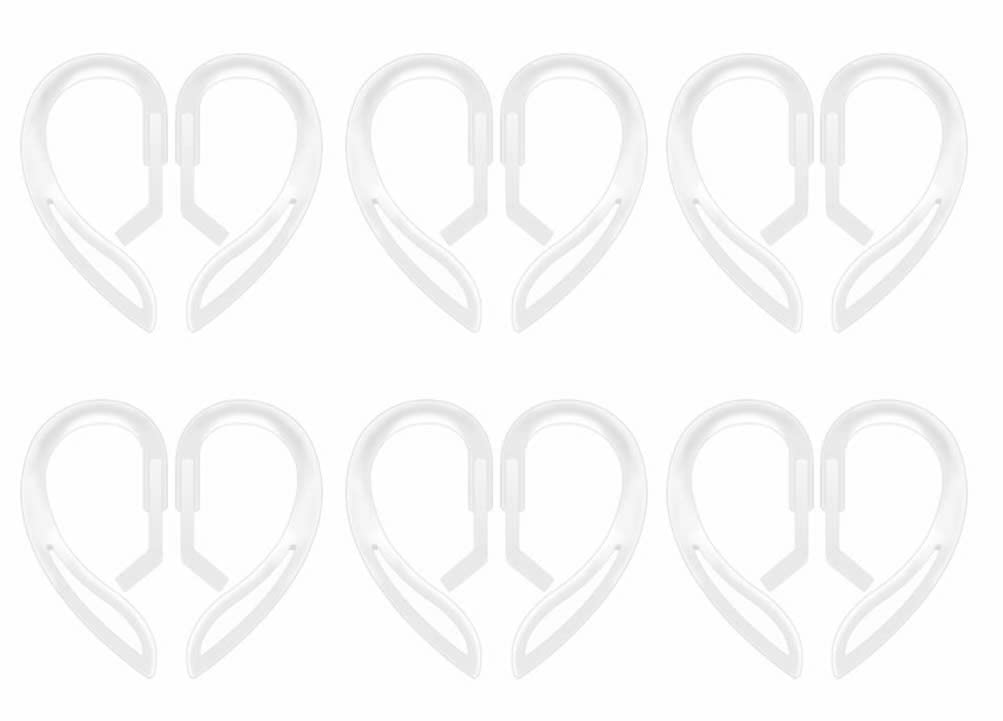 6 Pairs Ear Hooks Compatible with AirPods Pro 2nd 1st and 3 2 1, 360 Angle Rotation Adjustable Length Anti-Slip Sport Earhooks Wing Tips Holder Compatible with AirPods 3 2 1 and Pro 2 1 - Translucent