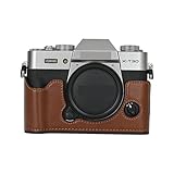 Generisch XT30 Kameratasche PU-Leder-Halbkörperhülle kompatibel for Fujifilm XT30III X-T30 XT30II XT10 XT20 Batterieöffnung untere Abdeckung(Coffe)