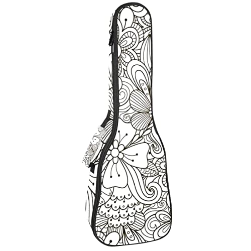Sac étanche pour ukulélé ténor rembourré anti-choc floral