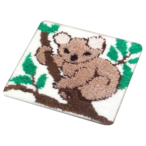 Kit de fabricación de alfombras con hilos precortados y aguja para un tejido fácil y suave