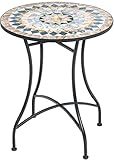 Eindrucksvoller Tisch Provence Ø 60 cm mit Mosaik in der Tischplatte.