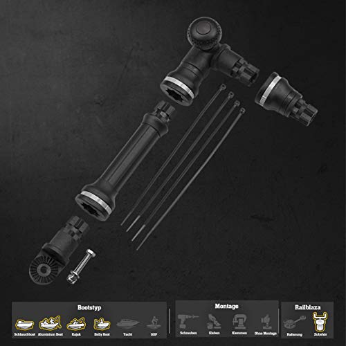 Railblaza Unisex-Adult ND-147 BRAZO TRANSDUCTOR Kayak Y CANOA, Black, Standard Cover