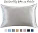 Produktbild ZIMASILK Kissenbezug aus 100% Seide für Haare und Haut. Doppelseitige 19 Momme Reine Maulbeerseide Kissenhülle mit Reißverschluss, 1 Stück.(40x60 cm, Silber-Grau)