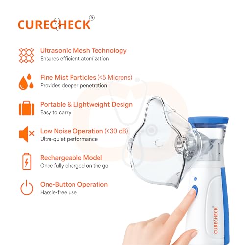 Image of Portable Mesh Nebulizer & Humidifier for Baby & Adults | Handheld Personal Nebulizer to Treat Respiratory Conditions & Maintain Lung Health | Travel Friendly | Lightweight | Rechargeable with USB