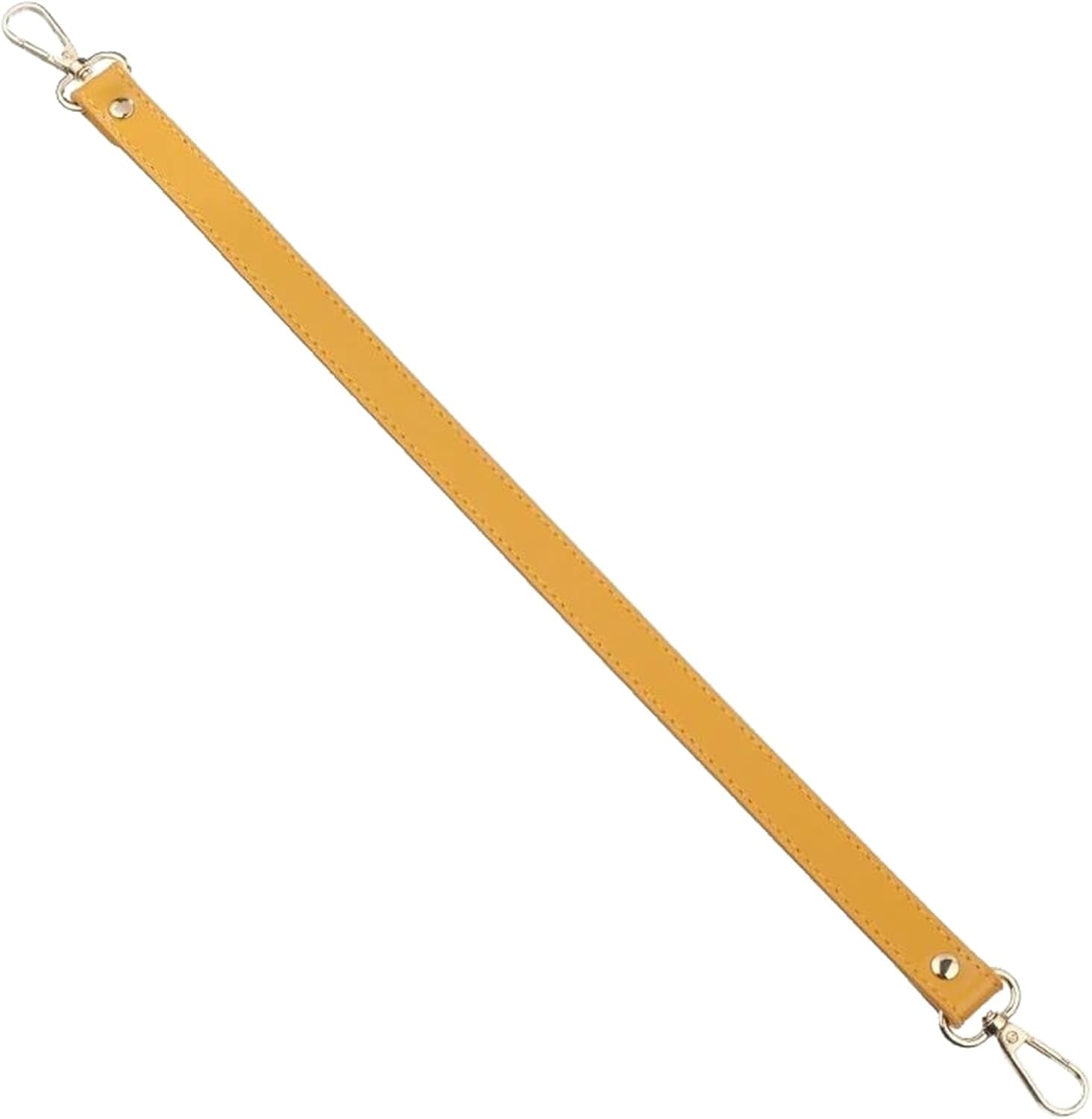 Correa de repuesto para bolso de cuero de 46 cm amarilla con hebilla plateada