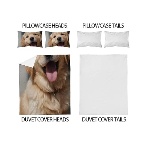 Housse de couette Super King chiots en microfibre imprimée 3D - 4