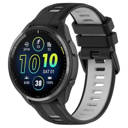 Garmin Forerunner 965 �r���v�o���h ���f�B�[�X �����Y 22mm ���߉\ �X�|�[�c �\�t�g �V���R�� �����p�o���h �X�g���b�v ���X�g�o���h Garmin Forerunner 955 �X�}�[�g�E�H�b�`�p (�u���b�N)