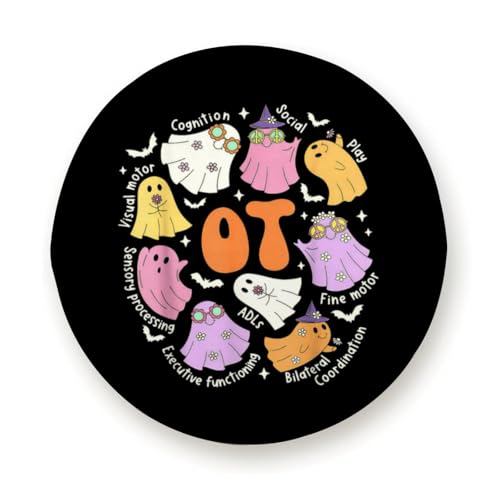 Occupational OT Halloween Vibe for Therapists Spare Tire Cover, Wheel Cover with Wolf Print Waterproof Dust-Proof Universal Fit 15 inch