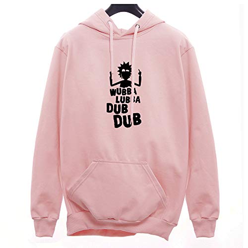 Moletom Canguru Unissex Rick And Morty Wubba Lubba Série Desenho Geek (Rosa, P)