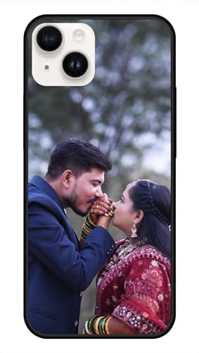Image of NDCOM for Customised Back Cover iPhone 14 Plus Cover Case DIY Personalised Photo Design | Customized Gift Custom Text Name Printed Metal Case
