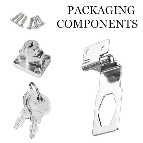 Eabdice Tor Riegel Schloss mit Schrauben, Schuppenschloss für Schlafzimmer Schrank Garagentor, für Kleine Türen, Scheunentür, Badezimmer, Outdoor, Garage, Garten (Silber)