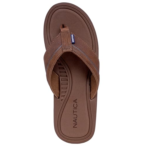 Image of Nautica Men's Flip Flop Shower Sandals Slides - Comfortable Waterproof Beach Footwear Slip-On Thong (Medium /Wide Width)