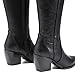 DREAM PAIRS Womens Cowboy Boots Wide Calf Comfortable Pull On Zipper Chunky Heel Pointed Toe Embroidered Western Cowgirl Knee High Boots Ladies Retro Tall Boot,Size 7.5,Black/Pu,SDKB224W