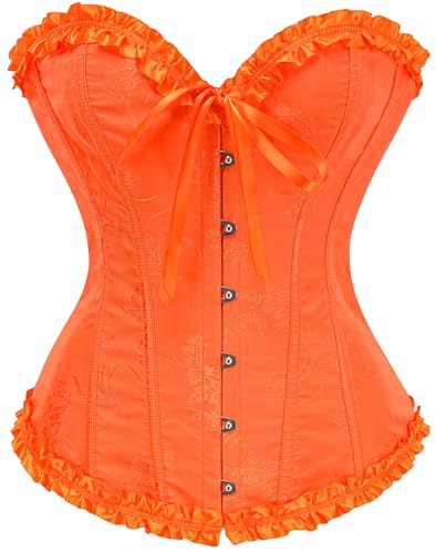 Image of SZIVYSHI Corset Tops for Women, Bustier Shapewear Lingerie, Lace Waist Push Up Bodysuit
