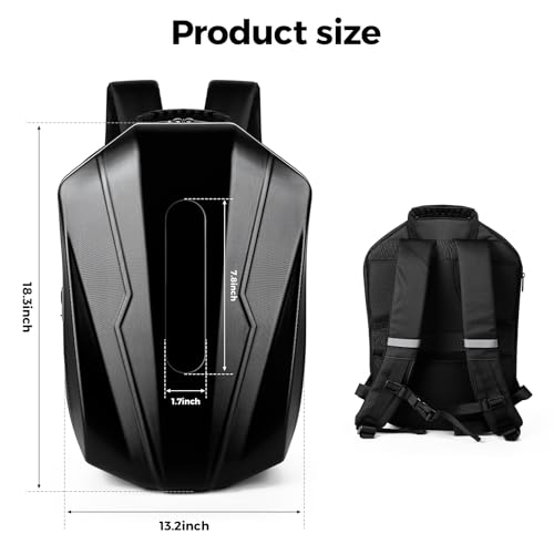 Sac à dos de moto Gelrova Evolution Evolver noir 19in à coque rigide - 3