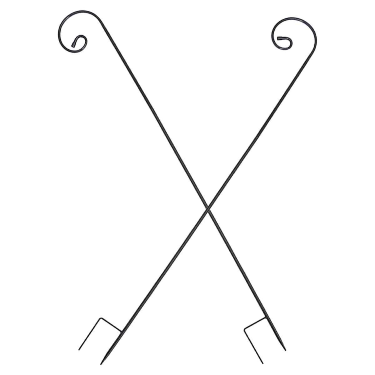Crochets en Fer Noir Antirouille, Détachables et Robustes, Lot de 2 pour Suspendre des Pots de Fleurs et Lanternes Solaires en Extérieur sur Balcon ou Pelouse