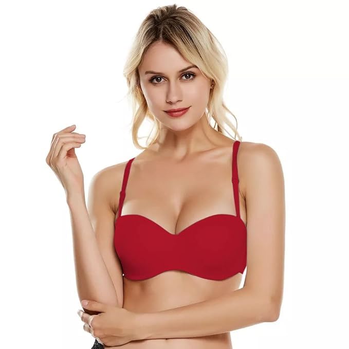 Image of Brachy Women's Every Day's Padded Underwired Demi Cup Bra T Shirt Padded Underwired Pushup Bra 85% Poly Cotton, 15% Elastane