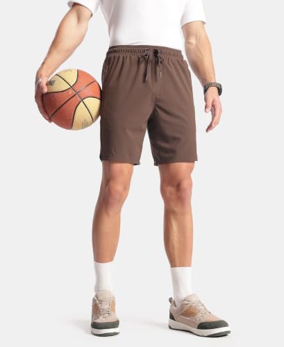 Image of Jockey MV20 Men Recycled Microfiber Elastane Stretch Solid Active Wear Shorts with Zipper Pockets and StayFresh Treatment