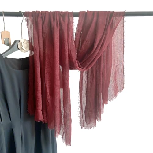 Image of Crinkled PolyCotton Scarf for Women - 180 x 90 cm Stole for Women | PolyCotton Scarf for Summers, Head Cover for Women | Lightweight Scarf for Women | Women Accessory