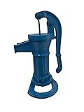 Pompe à eau manuelle originale en fonte - Pompe à main à l'ancienne - Tête de puits - Pompe à eau de jardin d'enfants - Bleu 8,2 kg