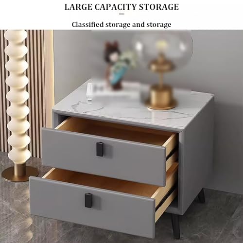 Table de chevet à 2 tiroirs compacte pour chambre à coucher - 7