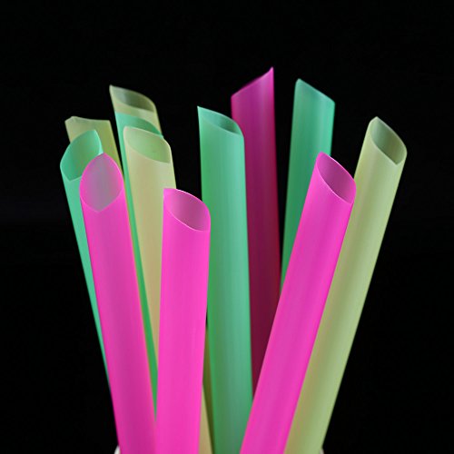 Rienar RIENAR-146 Jumbo Flexible Smoothie Plastic Straws, 100 Pcs Assorted Colors Large Bendable Disposable Milkshake Straws thumb #3
