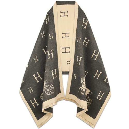 EXTREE Pashmina Silk Shawl for Women - Black