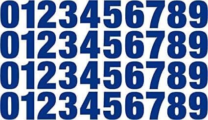 0-9 Numbers Blue Vinyl Sticker Decals Assorted Set of 40 Choose Size!! 1" to 12" (V1146 BlueUnion) (12")