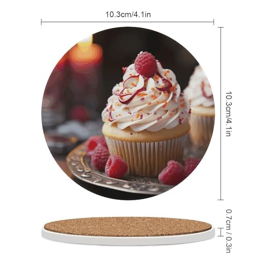 Dessous de verre en céramique lot de 6 avec support liège isolant table - 3