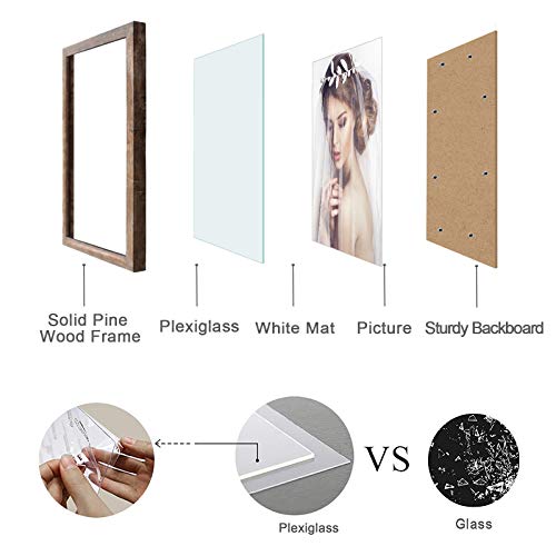 Ckcy 16X20 Frame, Picture Frames 16 X 20, Large Rustic Distressed Photo Frame 16 X 20 Set Vintage Gallery Poster Frames 16 By 20, Wall Hanging Ready, 2 Pack #TOP3