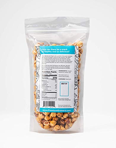 PREMIUM GROWERS Oregon Farm To Table - Hazelnuts from - Dry Roasted - Lightly Salted - Kosher Certified - 1 LB