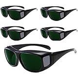 LADYPONYCSC Laser Safety Glasses, Green Lens Protection, Absorption Type of Laser Protective Glasses, Laser Engraver Cutter Safety Glasses, 5-Pack, Black
