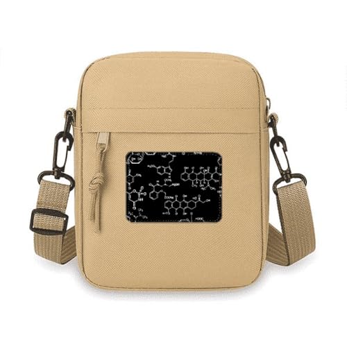 Sac à bandoulière noir avec structure moléculaire pour téléphone portable