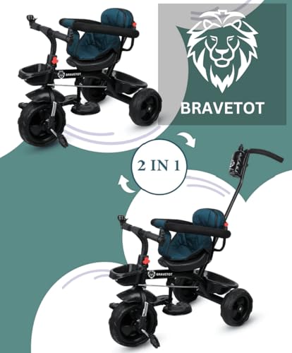 Image of 3-in-1 Baby Tricycle for Toddlers 1-5 Years | Ride-On Trike with Parent Push Handle, Safety Belt, Adjustable Seat, Footrest & Backrest | Kids Trike with Storage Basket for Boys & Girls