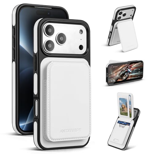Antsturdy for iPhone 18 Pro Max / 17 Pro Max Phone Wallet Case,White