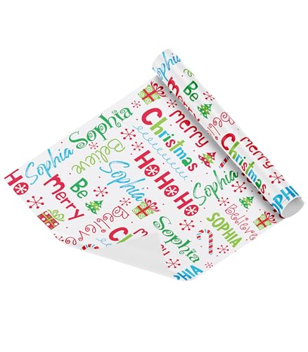 H-DEWALL Custom Wrapping Paper Christmas Gifts for Women Santa Crew Funny Gift Personalized Wrapping Paper Custom Name Gifts for Men Christmas Decorations